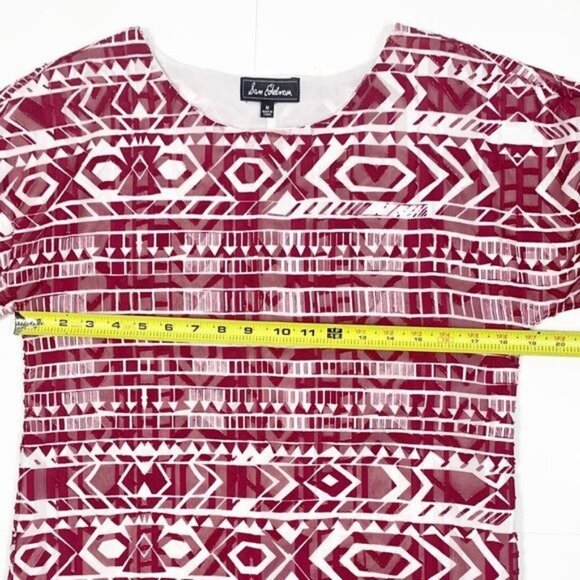 Sam Edelman Prairie Dreamer Aztec Straight Fringe Hem Lined Dress Size Medium - Picture 6 of 12